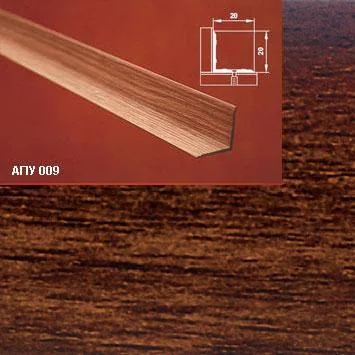 Порог АПУ 009 алюминиевый 2700*20*20 мм угловой внутренний (19 венге)