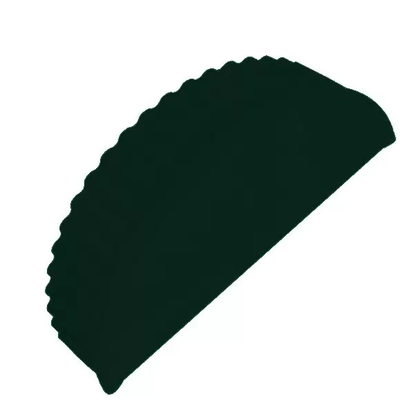 Заглушка конька полукруглого торцевая (С-образная) Стальной бархат, RAL 6005 (зелёный мох), STYNERGY