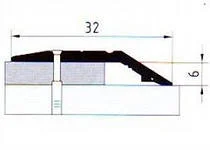 Порог АПС 006 алюминиевый 900*32*6 мм разноуровневый (28 клен)