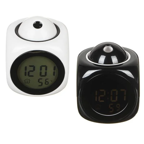 Будильник LADECOR CHRONO 529-187/ с ЖК-дисплеем, термометр, проекция времени, ABS, 9х7,8х7,8см, 2 цвета