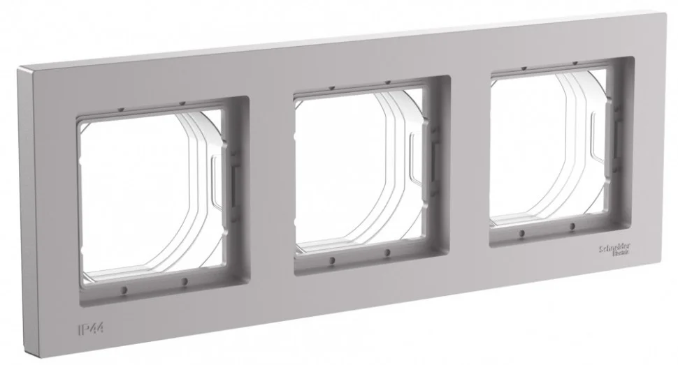 Рамка 3-местная Aqua алюм, Systeme Electric ATN440303