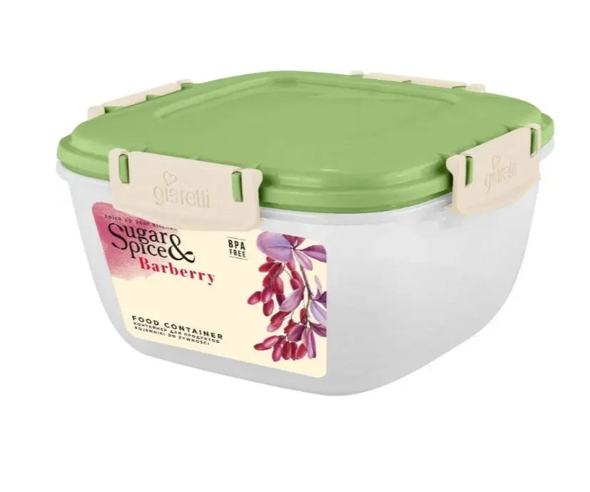 Контейнер для продуктов Sugar&Spice Барбарис герметичный 0,35л квадратный фисташка