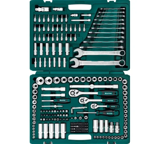 Набор инструмента KRAFTOOL X Drive, 1/2"+3/8"+1/4" универсальный, 216 предметов