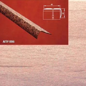 Порог АПУ 006 алюминиевый 1800*41*21 мм угловой наружный (35-орех светлый)