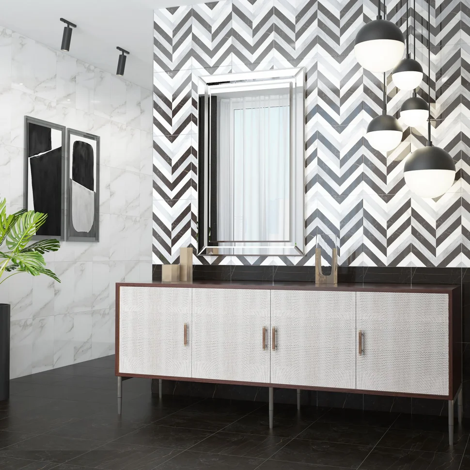 Керамогранит КЕРАМИН Пантеон 5 черный 400*400*7