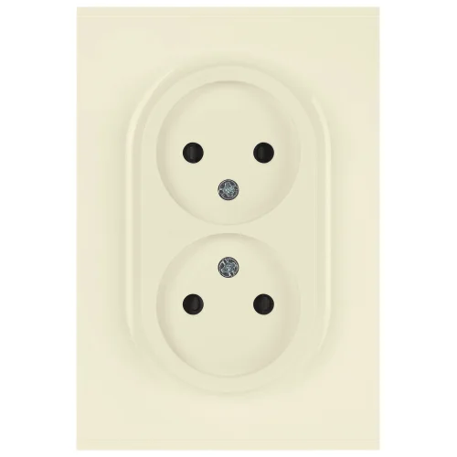 Розетка 1-местная СП ЭРА Arktik 2X2P 16А-250В без заземления слоновая кость арт.16-2107-02