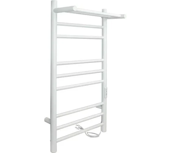 Полотенцесушитель INDIGO Line Trinity (electro) с полкой 80/40 (таймер, скр.монтаж, унив.подкл.R/L), белый матовый Полотенцесушитель INDIGO Line Trinity (electro) с полкой 80/40 (таймер, скр.монтаж, унив.подкл.R/L), белый матовый