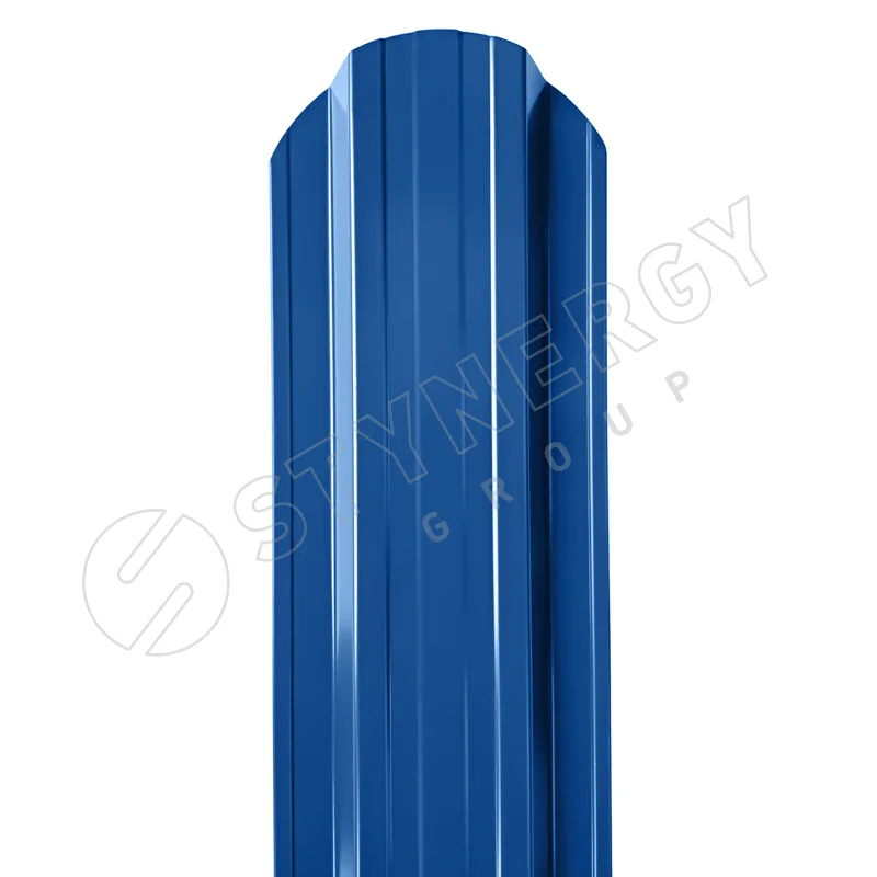 Штакетник металлический STYNERGY П-образный фигурный Эконом, PE RAL 5005 (сигнально-синий), ширина 110мм, длина 1.8 м.п.