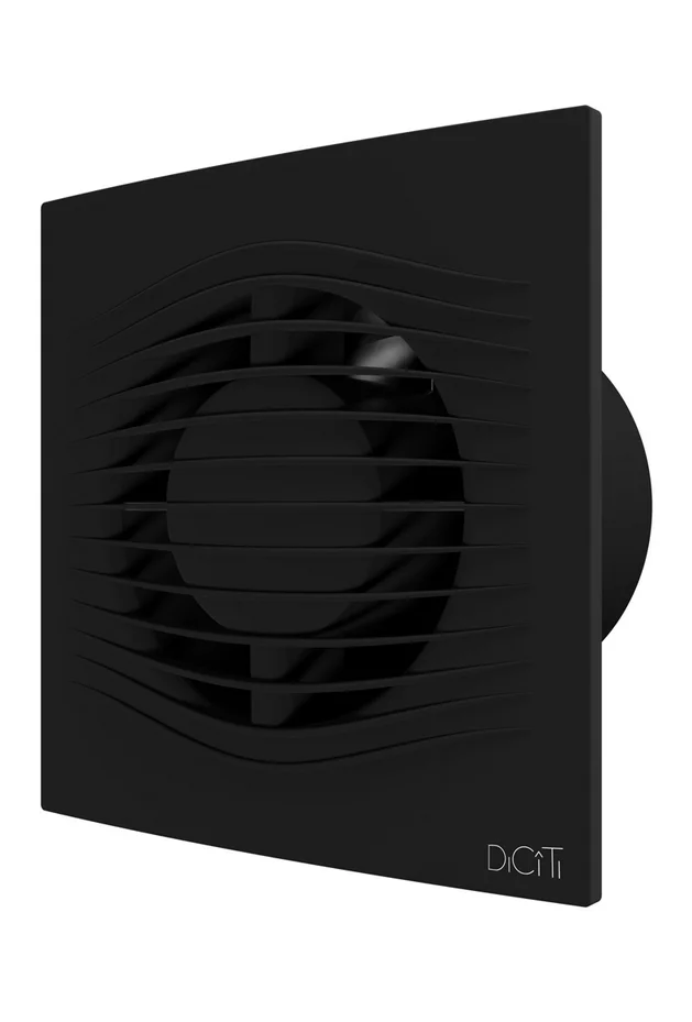 Вентилятор накладной SLIM D125 обр.клапан Matt black DICITI, ЭРА