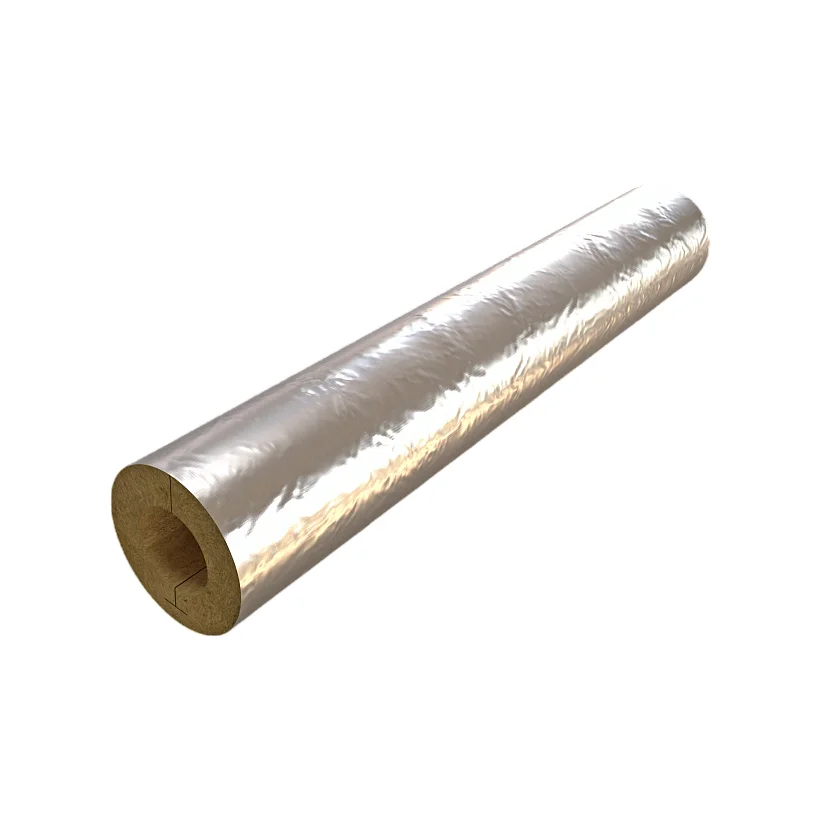 Цилиндры Роквул 50 x 76 мм кашированные фольгой (плотность 80кг/м3)