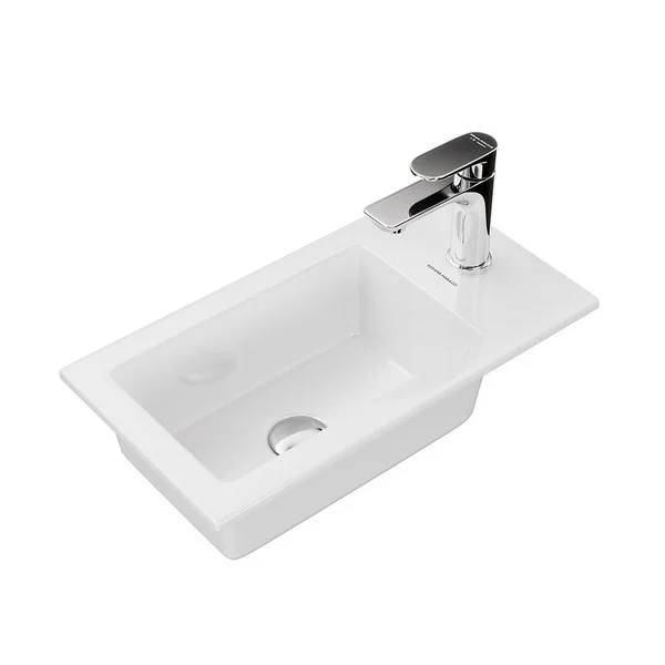 Раковина KERAMA MARAZZI LATO 50х27х14,9 см встраиваемая сверху с отверстием под смеситель, белая глянцевая