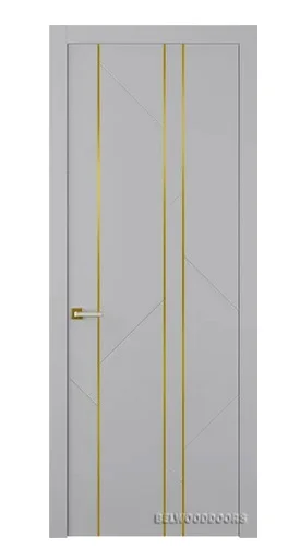 Дверь BELWOODDOORS "Флекс 1" глухая 90 (21-10) smart core эмаль светло - серый с молдингом золото