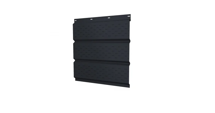 Софит металлический перфорированный Drap RAL 7024 (мокрый асфальт), Grandline, 0.357*3м