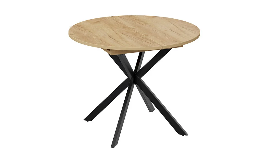 Стол обеденный Мэдисон 1000(1315)*750 Тип 3 (Дуб крафт золотой черный муар)