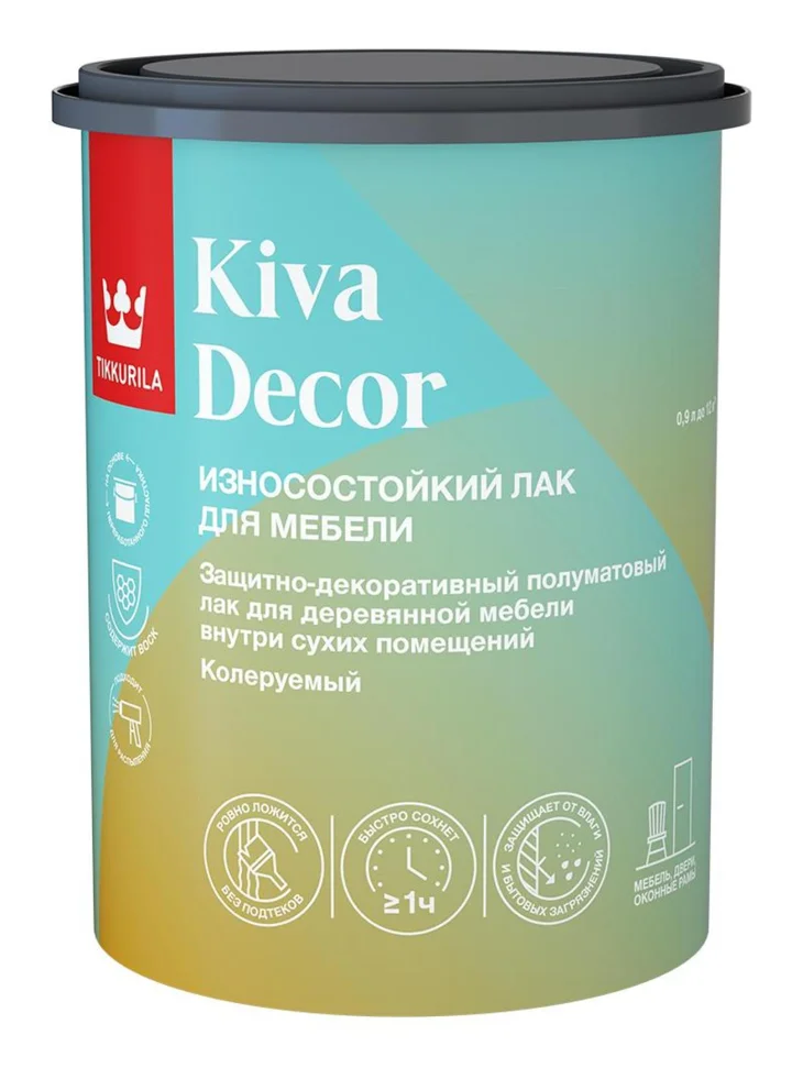 Лак акрилатный TIKKIVALA KIVA DECOR EP п/мат 0,9л