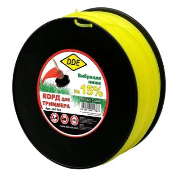 Леска на катушке 2,4мм 260м круг, желтый,"Classic line", DDE