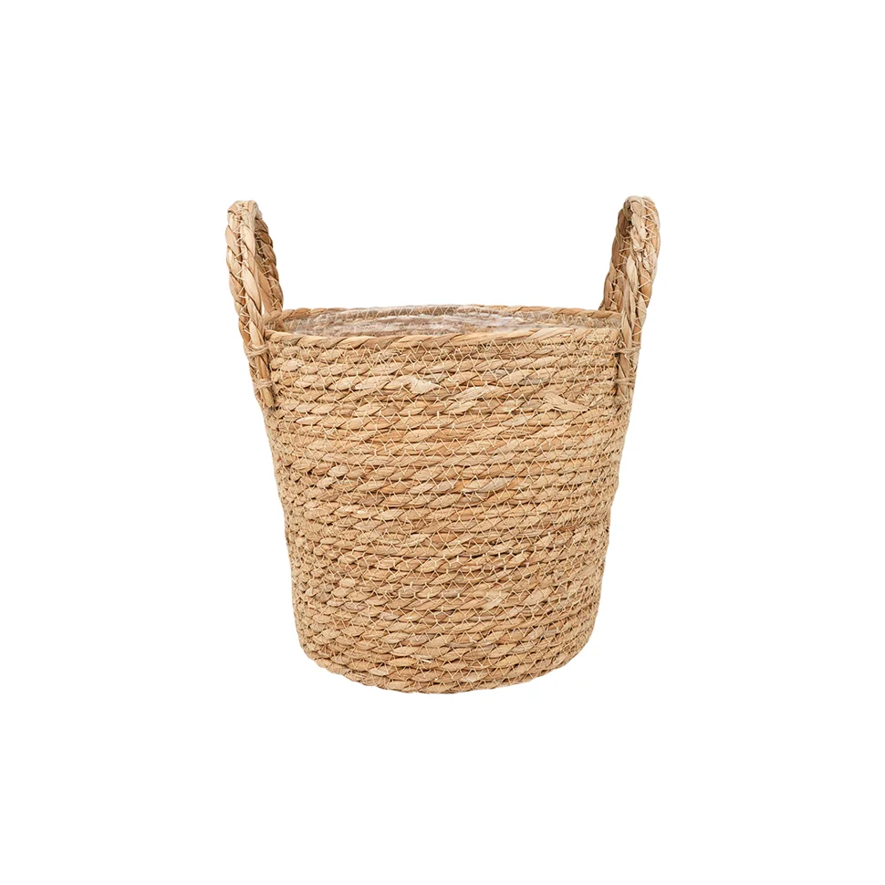 Кашпо плетеное "Сафари" с ручками, Д165 Ш165 В140, натуральный