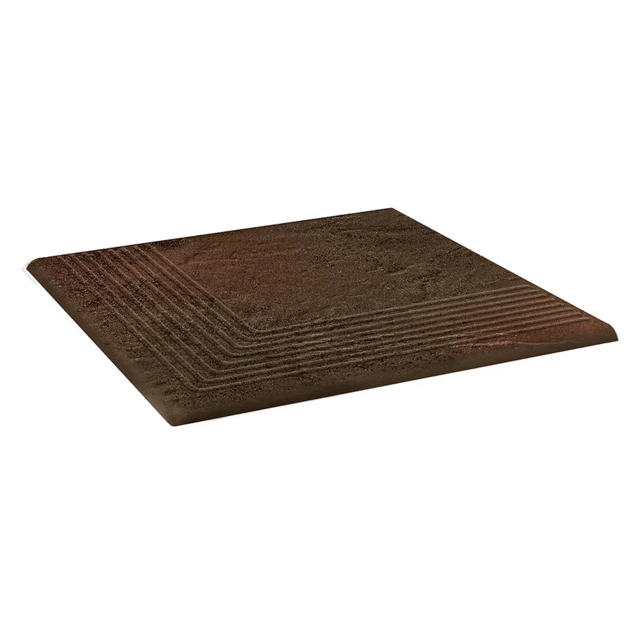 Клинкер Paradyz Semir Brown Ступень угловая структурная 30х30х1,1