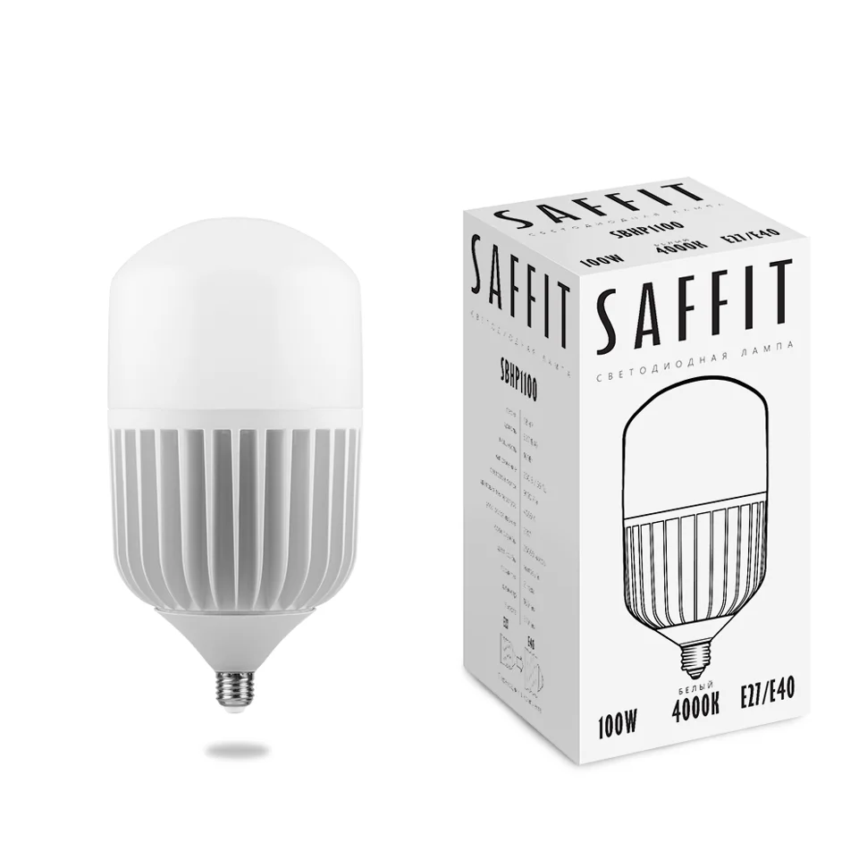 Лампа светодиодная 100W E27-E40 230V 4000K 9100Лм (белый) SAFFIT, SBHP1100