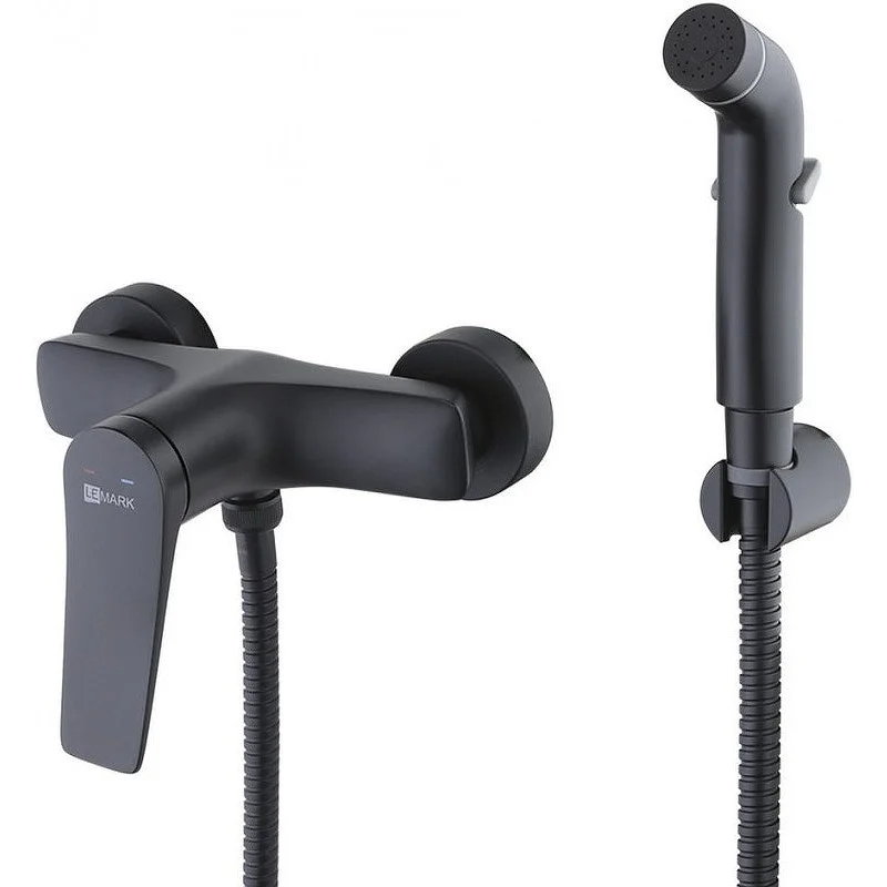 Смеситель LEMARK Bronx LM3718BL с гигиеническим душем, чёрный