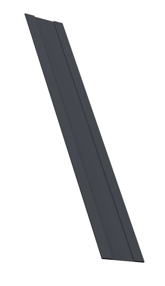 Забор-жалюзи крепежная планка, Milan, Tokyo Velur X RAL 7024 (мокрый асфальт), 0.5 мм, длина 2м