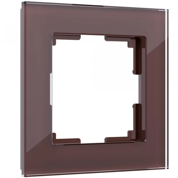 Рамка 1-местная Werkel Favorit, мокко, стекло, WL01-Frame-01
