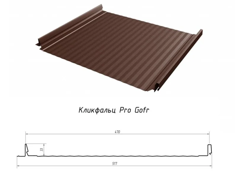 Кликфальц Pro Gofr NEW Grand Line 0,45мм Drap RR **(Тип), 0.517*м2