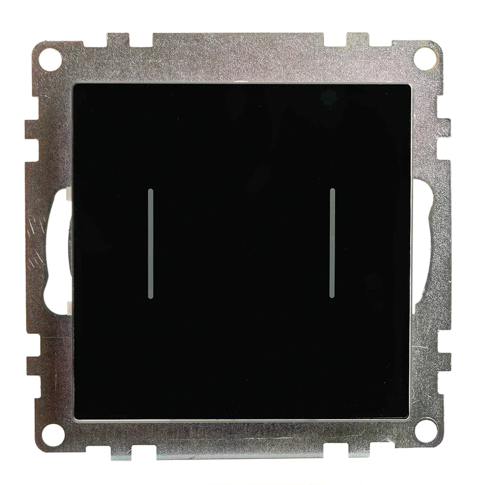 Выключатель двухклавишный сенсорный СП 250В, 5А, (механизм), черный (GLS2-7204-05) Катрин STEKKER Выключатель двухклавишный сенсорный СП 250В, 5А, (механизм), черный (GLS2-7204-05) Катрин STEKKER