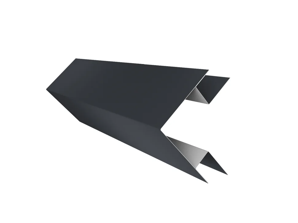 Планка угла внешнего сложного PE RAL ** для М/сайдинга Блок-Хаус NEW 0.45мм, 3м.п. Планка угла внешнего сложного PE RAL ** для М/сайдинга Блок-Хаус NEW 0.45мм, 3м.п.