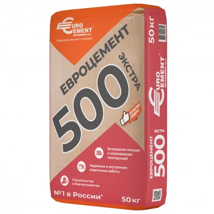 Цемент тарированный ПЦ М500 Д0 EuroCement/ЦЕМРОС 50 кг / ЦЕМ I 42,5 Н Череповец