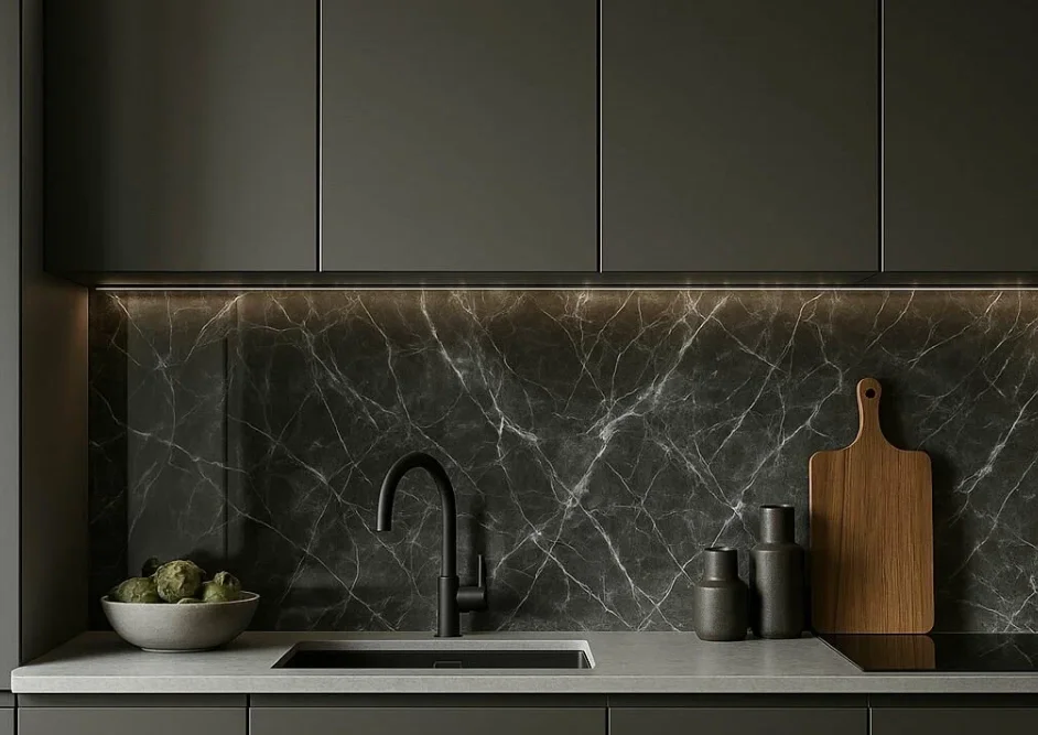 Панель SPC гибкий мрамор ARTIVA Keramo Light Ardesia Grafito 1200х600х3мм, арт.KL1200-35
