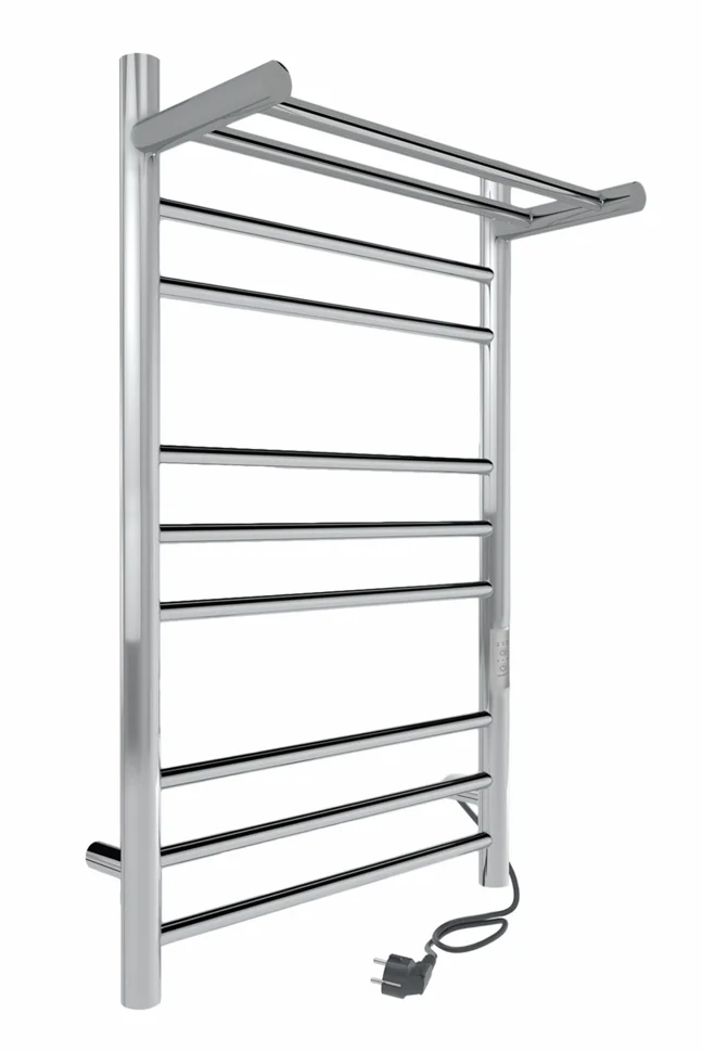 Полотенцесушитель INDIGO Line Trinity (electro) с полкой 80/40 (таймер, скр.монтаж, унив.подкл.R/L, Полиров.), хром