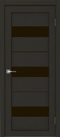 Дверь UBERTURE МОДЕРН 10004 стекло чёрное, каштан, 60