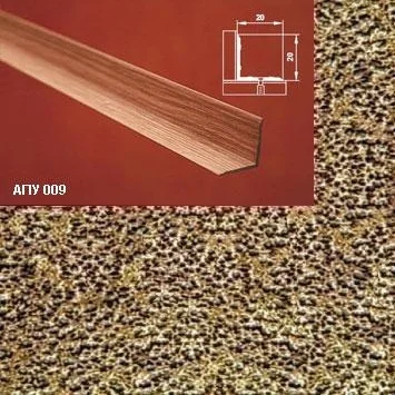 Порог АПУ 009 алюминиевый 1350*20*20 мм угловой внутренний (07 бронзовый антик)