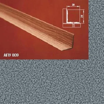 Порог АПУ 009 алюминиевый 900*20*20 мм угловой внутренний (05 серебрянный антик)