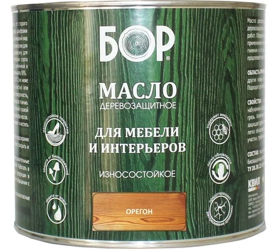 Масло для мебели и интерьеров Бор орегон 2л