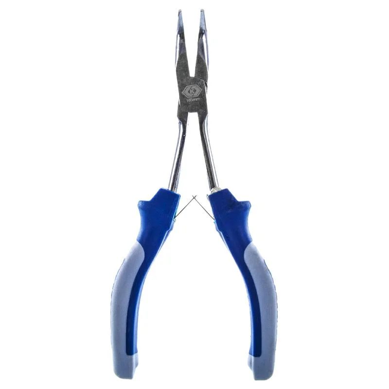Длинногубцы изогнутые 185 мм КОБАЛЬТ, мини удлиненные, подвес