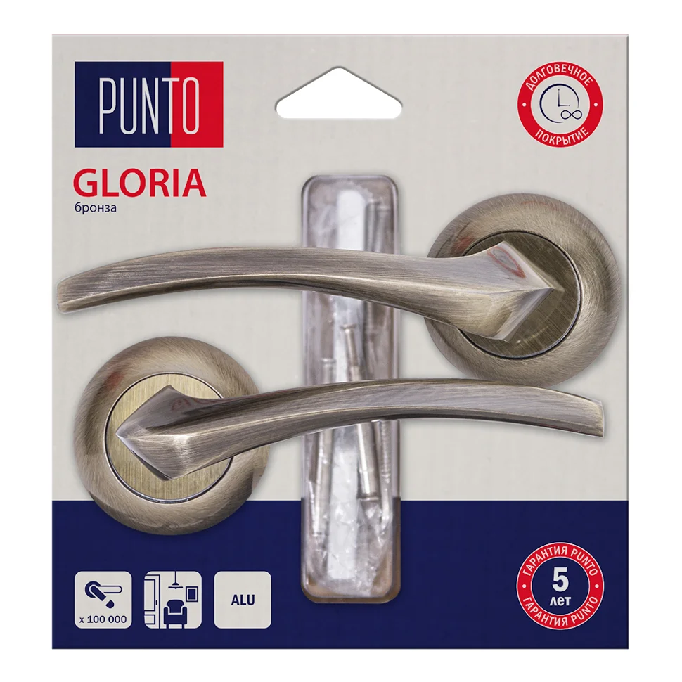 Ручка дверная PUNTO LM/A R.TL54.GLORIA/HD ABG-6 бронза