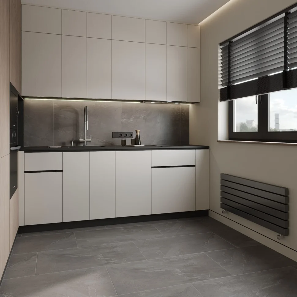 Плитка каменно-полимерная SPC FLOORWOOD Azaro 43 класс Пьетра Нуар 950*475*5 мм, арт.1185 (с фаской)