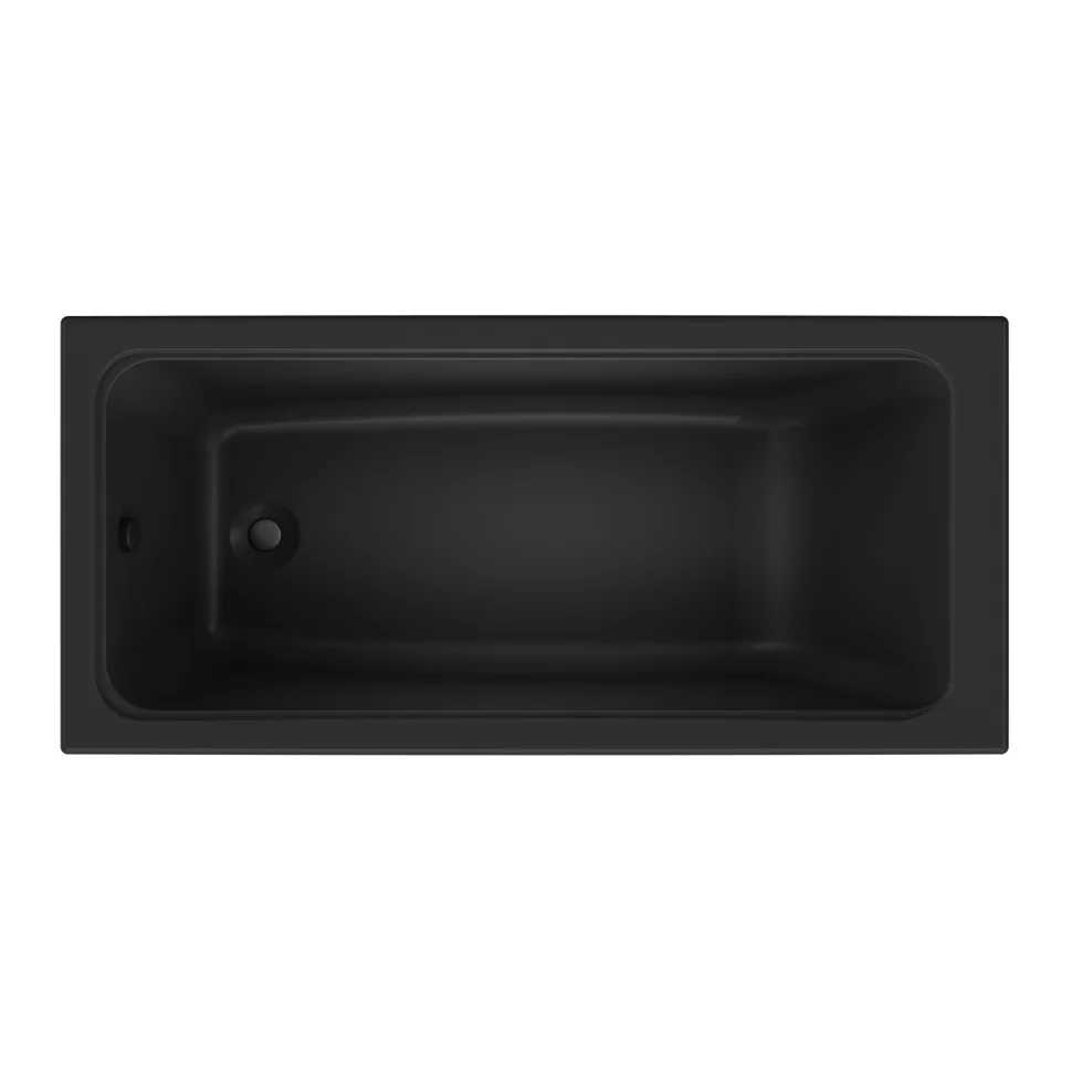 Ванна акриловая AM.PM Gem 170x70 с фронтальной панелью и каркасом, чёрная