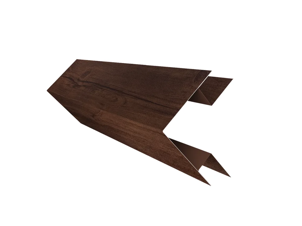 Планка угла внешнего сложного Print Premium Cherry Wood Fresh TwinColor для М/сайдинга Блок-Хаус NEW 3м.п.