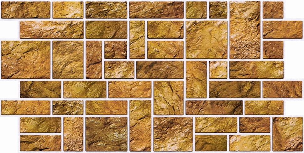 Панель листовая ПВХ камень "Пиленый желтый" 957х480 (пленка 0,3мм) Регул (акция)