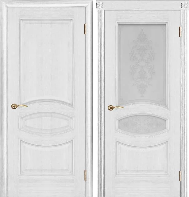 Блок дверной Дверь Porte Vista Ницца стекло Фантазия серебрянная патина тон 25 80, шпон