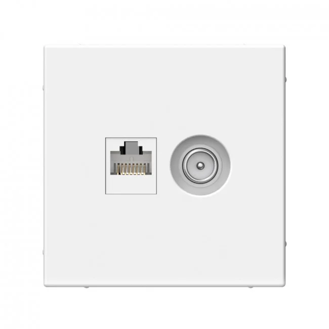 Механизм розетки компьютерной + телевизионной 2-м ArtGallery RJ45 + TV кат.5E бел. SE GAL000189 Механизм розетки компьютерной + телевизионной 2-м ArtGallery RJ45 + TV кат.5E бел. SE GAL000189