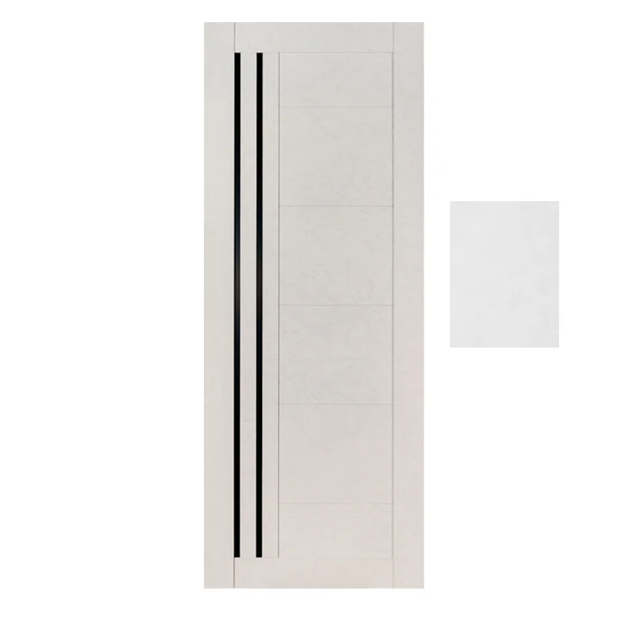 Дверь ТЕРРИ №109 Лофт Белый, частичное стекло ЧЕРНОЕ 60, еврошпон Дверь ТЕРРИ №109 Лофт Белый, частичное стекло ЧЕРНОЕ 60, еврошпон