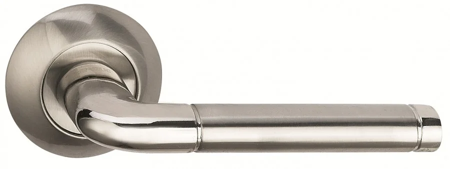 Ручка дверная BUSSARE на круглой накладке LINDO A-34-10 CHROME/S.CHROME хром/хром матовый