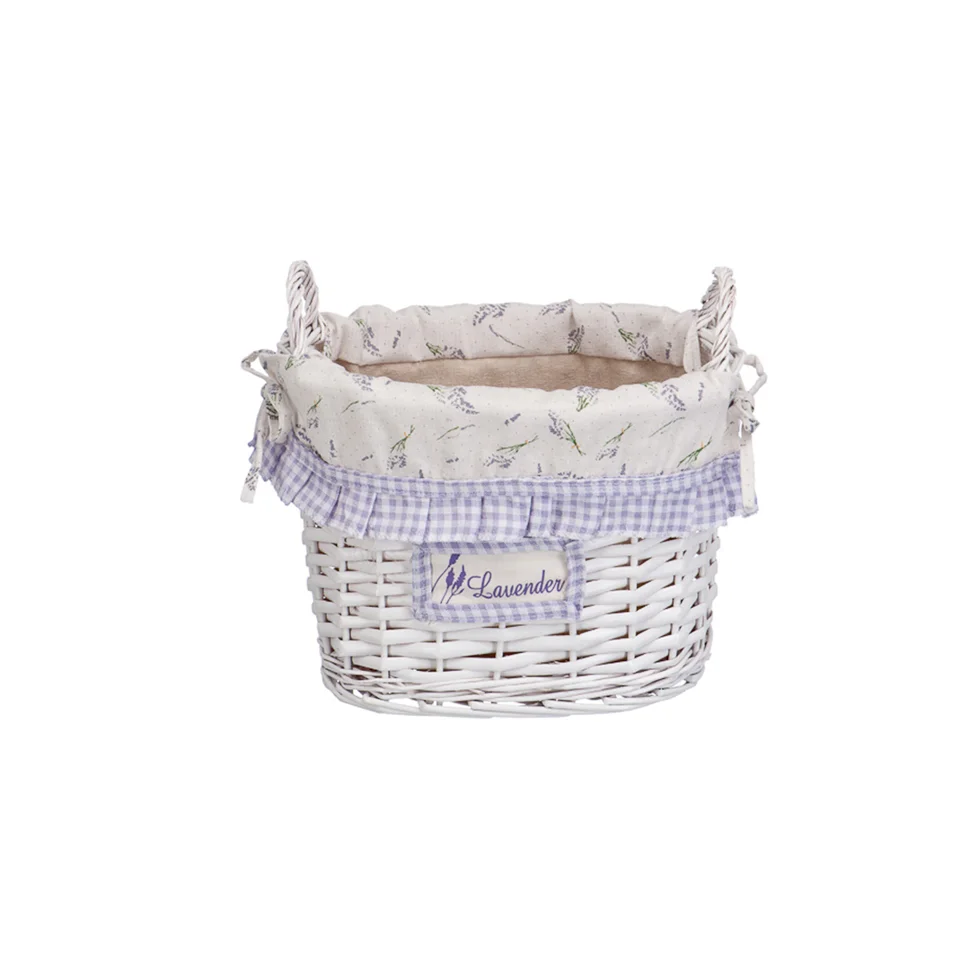 Корзина бельевая с ручками "Лаванда", 29L*20W*22H, белый