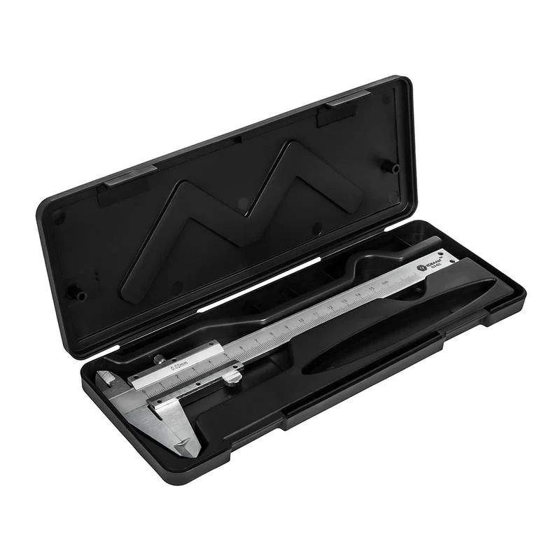 Штангенциркуль КОБАЛЬТ нониусный, ШЦ-1, открытого типа, 150 мм, точность 0,02 мм, глубиномер, углер. сталь, кейс (919-821)