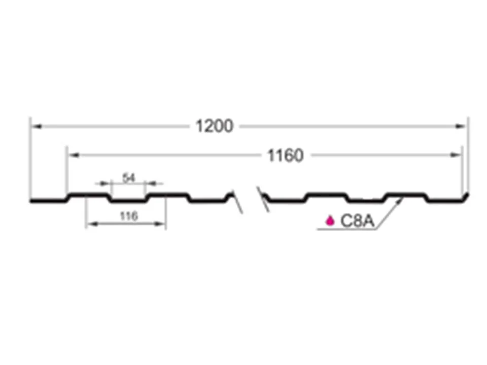 Профнастил С-8(Тип), 0.35 мм (Эконом), Полиэстер, RAL ** 1.2 * м2 Профнастил С-8(Тип), 0.35 мм (Эконом), Полиэстер, RAL ** 1.2 * м2