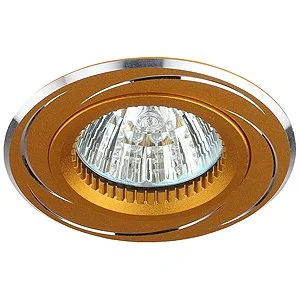 Светильник точечный ЭРА KL34 AL/GD алюминиевый MR16,12V/220V, 50W золото/хром*